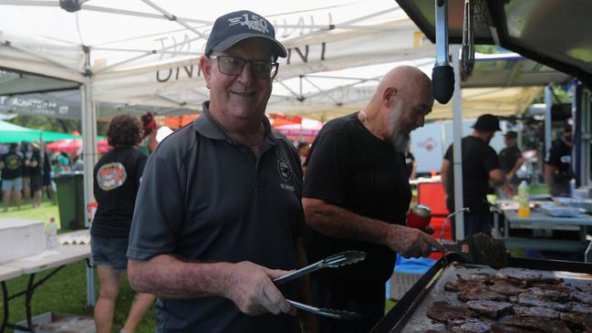 Maritime Union of Australia NT branch secretary Andy Burford manning the barbecue after Darwin's annual May Day march on Monday, May 5. Picture: Zizi Averill