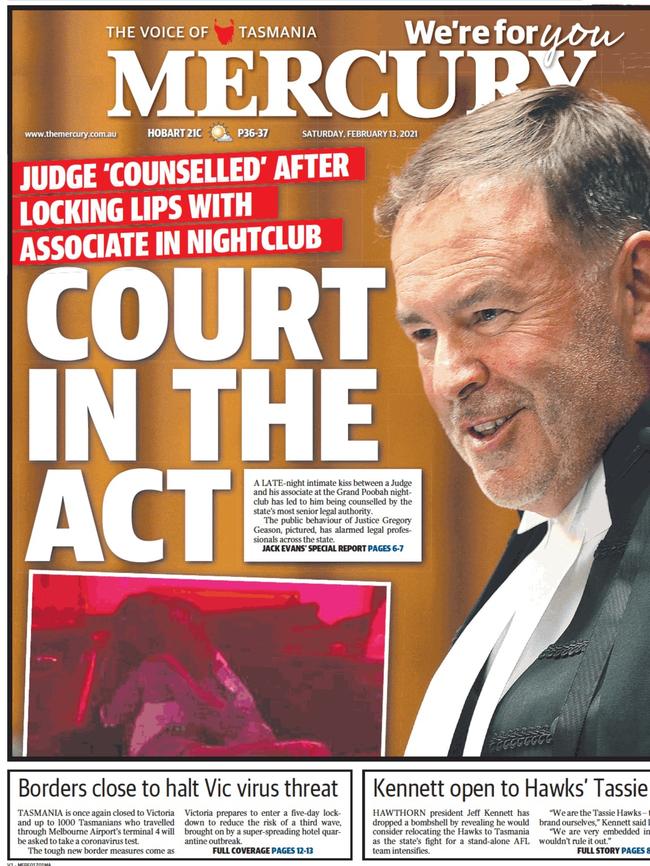 The front page featuring Judge Geason.