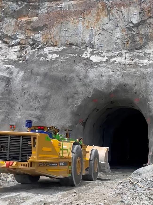 Underground loader mucking out after the blasting at the Genex project. Picture: Linda Le