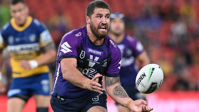 Kenneath Bromwich was another close contender for man of the match, playing a role in several Storm tries. Picture: Getty Images.