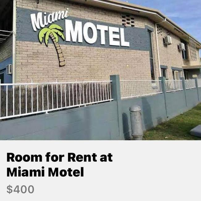 A snippet of an ad reportedly advertising rooms at Miami Motel for long-term tenants.