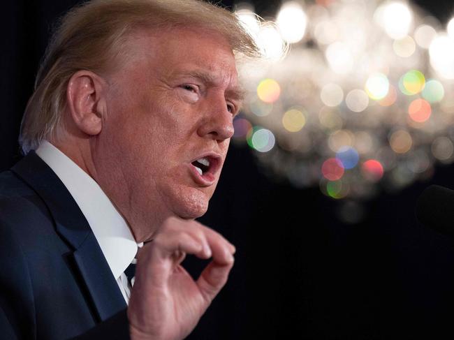 US President Donald Trump speaks during a news conference in Bedminster, New Jersey, on August 7, 2020. (Photo by JIM WATSON / AFP)