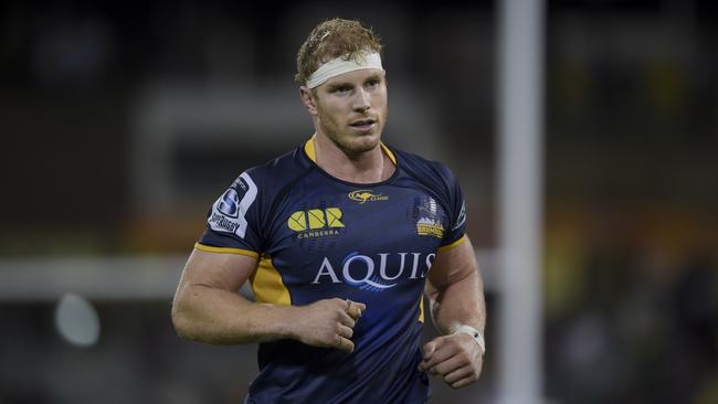 David Pocock of the Brumbies reacts during the Round 1 Super Rugby match between the ACT Brumbies and the Wellington Hurricanes at GIO Stadium in Canberra, Friday, Feb. 26, 2016. (AAP Image/Lukas Coch) NO ARCHIVING, EDITORIAL USE ONLY