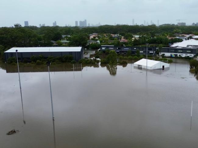 Gold Coast’s training ground is under water.