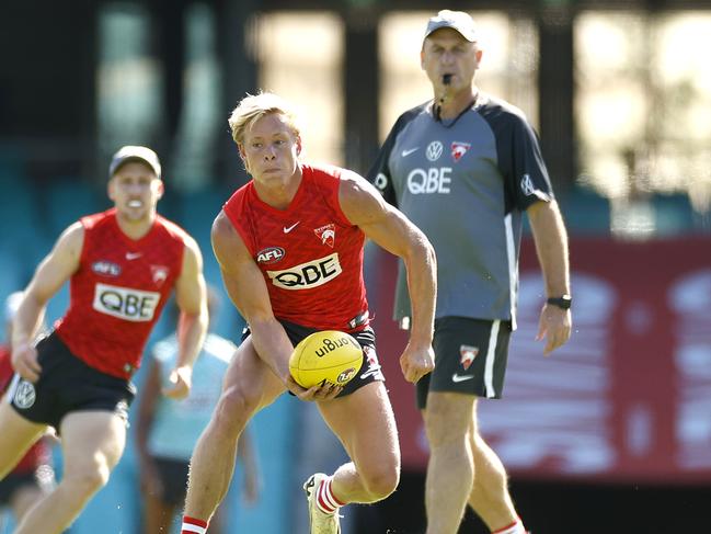 Longmire continually praises his side’s flexibility and Heeney’s move to the midfield is the perfect example. Picture: Phil Hillyard