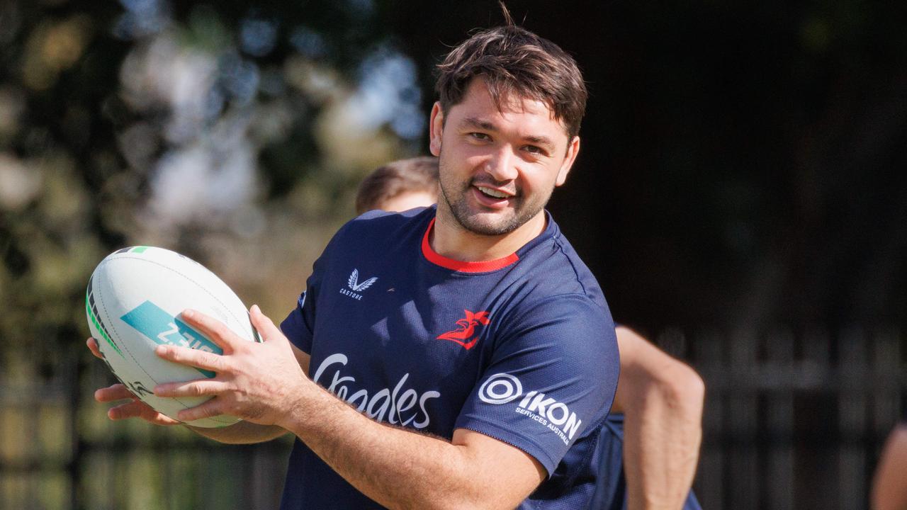 Brandon Smith at Sydney Roosters team training at Moore Park this week. Picture by Max Mason-Hubers