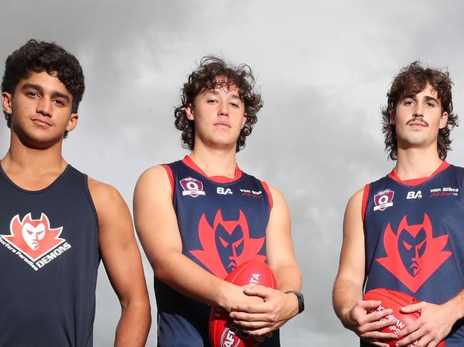 Surfers Paradise AFC players speak about the new concussion protocols to be introduced in sport. Andre Astras, James Carrigan, Lachlan Douherty, Brodie Cornish. Picture Glenn Hampson