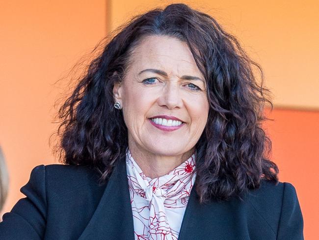 Federal Election 2019 - Corangamite. Labor candidate Libby Coker works the line at the Armstrong Creek School voting centre. Picture: Jake Nowakowski