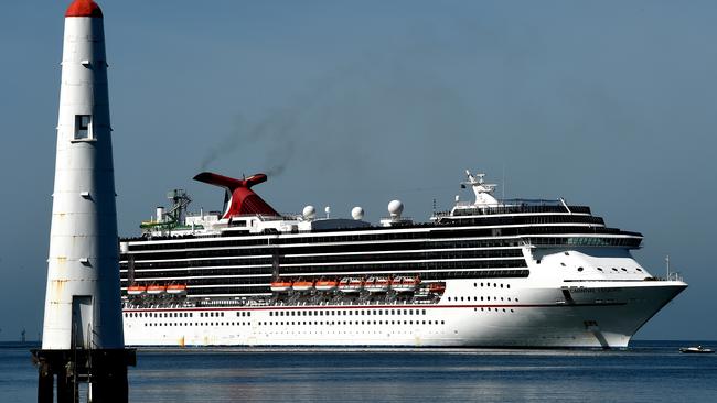 The Carnival Legend docks at Station Pier, Melbourne. Picture: Nicole Garmston