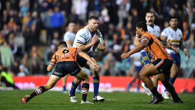 Nathan Brown made his comeback to first grade in Parramatta’s win over the Tigers. Picture: NRL Photos