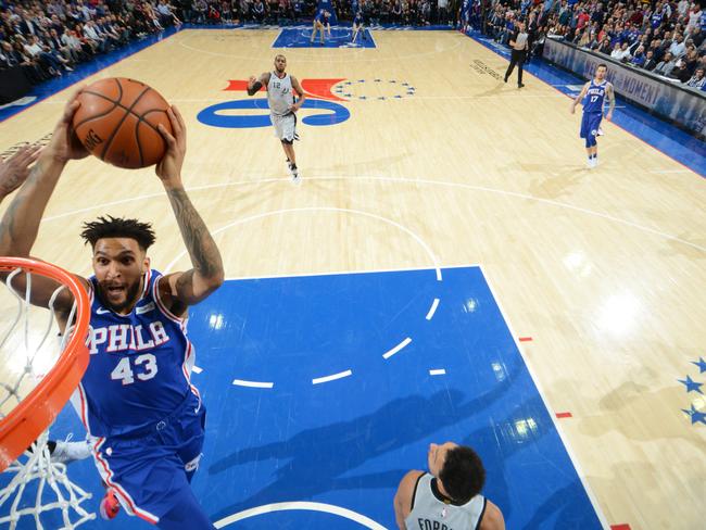 Sydney King Jonah Bolden during his NBA days with the Philadelphia 76ers. Photo: Jesse D. Garrabrant/NBAE via Getty Images.