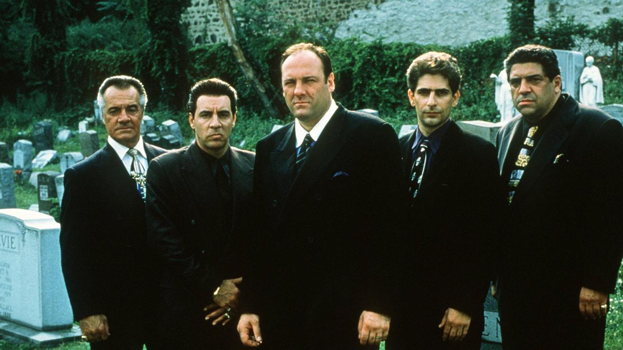 Cast of The Sopranos: Tony Sirico with Steven Zandt, James Gandolfini, Michael Imperioli and Vincent Pastore.