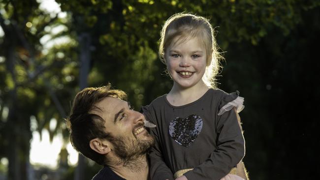 JOBE Watson has signed up as an ambassador for the Shaun Miller Foundation. He is pictured with 8 year old Hannah Dwyer who has a heart condition. Picture Jay Town