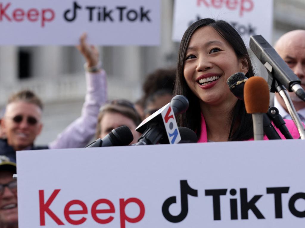 TikToker Tiffany Yu speaks during a news conference on March 22, 2023 in Washington, DC. (Photo by ALEX WONG / GETTY IMAGES NORTH AMERICA / Getty Images via AFP)