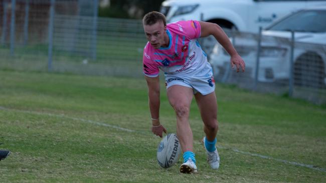 Cody Roach splitting the defence to score the try. Picture: Thomas Lisson