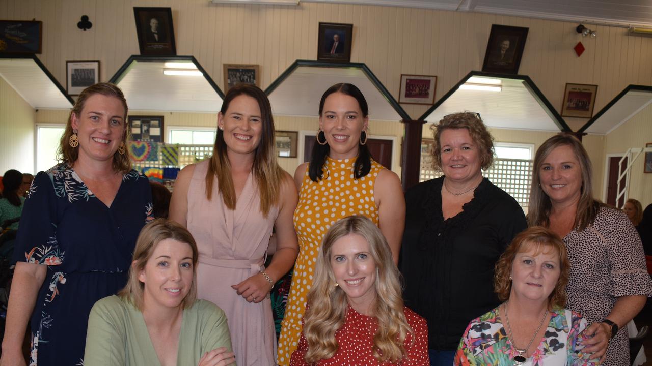 Emma Landherr, Jodie Bell, Kirstie Schumacher, Jo Perry, Sheri Keyon, Rhonda Rowe and Karen Wall at the Kumbia Kindy International Women's Day lunch on March 8, 2020. (Photo: Jessica McGrath)