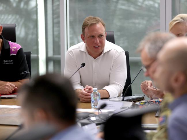 Premier Steven Miles after chairing a Queensland Disaster Management Committee meeting about Tropical Cyclone Kirrily affecting North Queensland, Kedron, on Friday 26th January 2024 – Photo Steve Pohlner