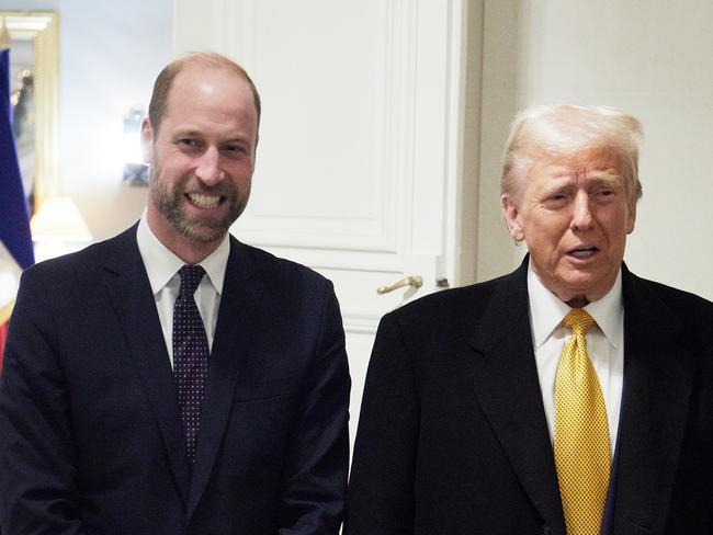 PARIS, FRANCE - DECEMBER 07: President-Elect Donald Trump meets with Prince William at the Embassy of the United Kingdom's Residence on December 7, 2024 in Paris, France. Donald Trump was among the wave of foreign dignitaries descending on Paris this weekend to attend a reopening ceremony at Notre-Dame Cathedral, more than five years after it was damaged in a major fire. (Photo by Oleg Nikishin/Getty Images)