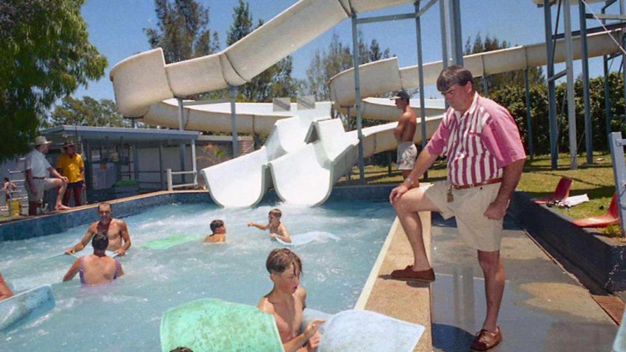 Toowoomba hasn’t had its own water park, let alone a splash park, since Willow Springs Adventure Park closed 30 years ago. Owner Jim McEwan contemplates the close in December 1994. Photograph: Errol Anderson