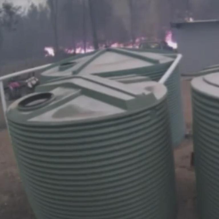 Security camera vision shows the fire coming towards the Tara home.