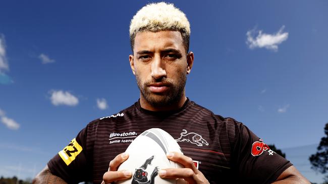 Viliame Kikau during the Penrith Panthers training session at the Panthers Rugby League Academy in Penrith. Picture: Jonathan Ng