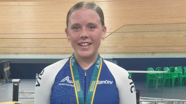 Lavinia Ward is one of Victoria's best track riders in under-17. Picture: Blackburn Cycling Club.