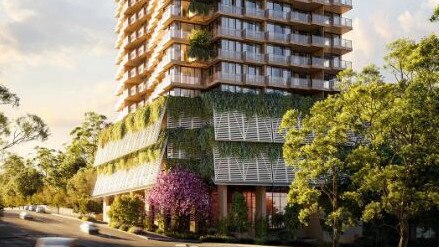 An artist impression of Aria Property Group's Canopy House proposal at Kangaroo Point.