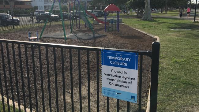 The playgrounds along the Sandgate-Brighton foreshore have been closed by Brisbane City Council.