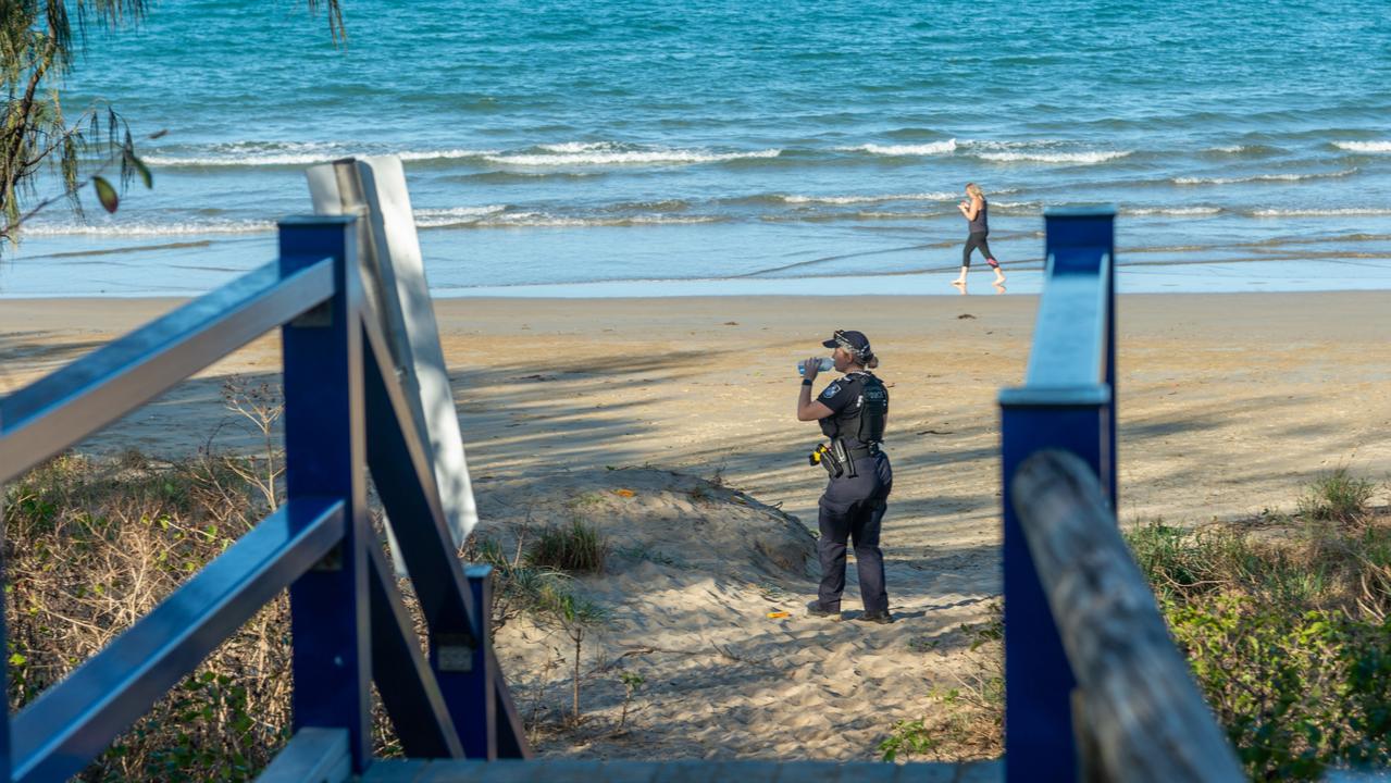 Police on scene after a stabbing at Blacks Beach. Photo: Daryl Wright