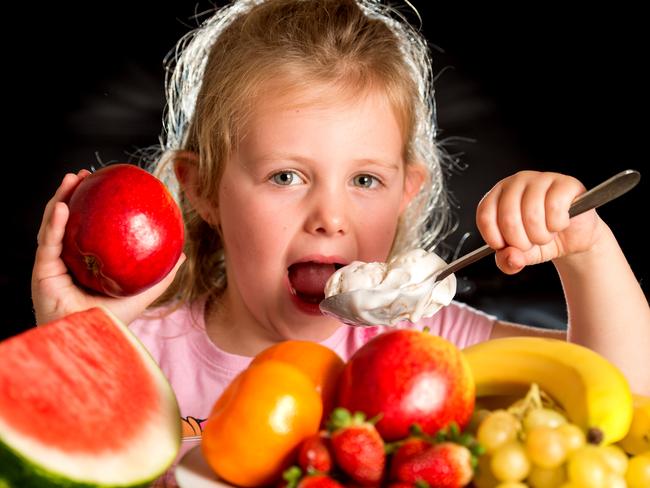 Makayla Ades-Rositano (5, from Dingley Village) loves her fruit, but she also loves ice cream.Picture Jay Town.