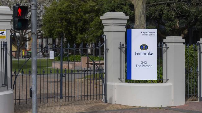 ADELAIDE AUGUST 28, 2024Pembroke School. Football players are involved in a scandal , issuing fines to players who are involved with girls they dont deem attractive. Picture: Roy VanDerVegt