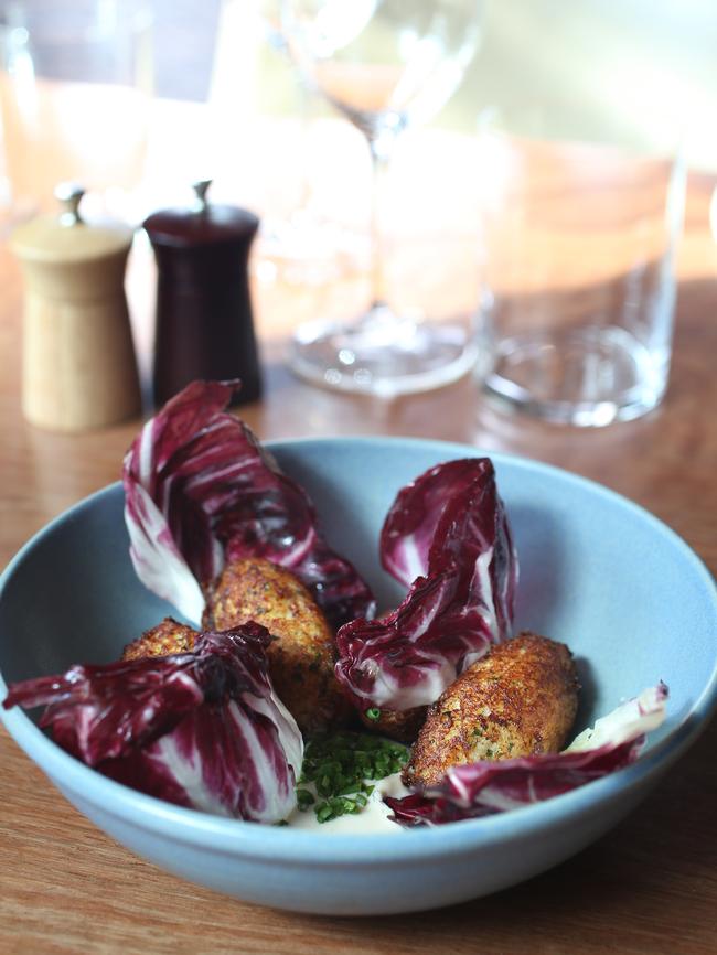 The restaurant’s salted ling fritters with radicchio.