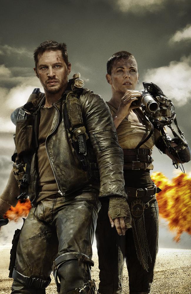 Tom Hardy and Charlize Theron in Mad Max: Fury Road.