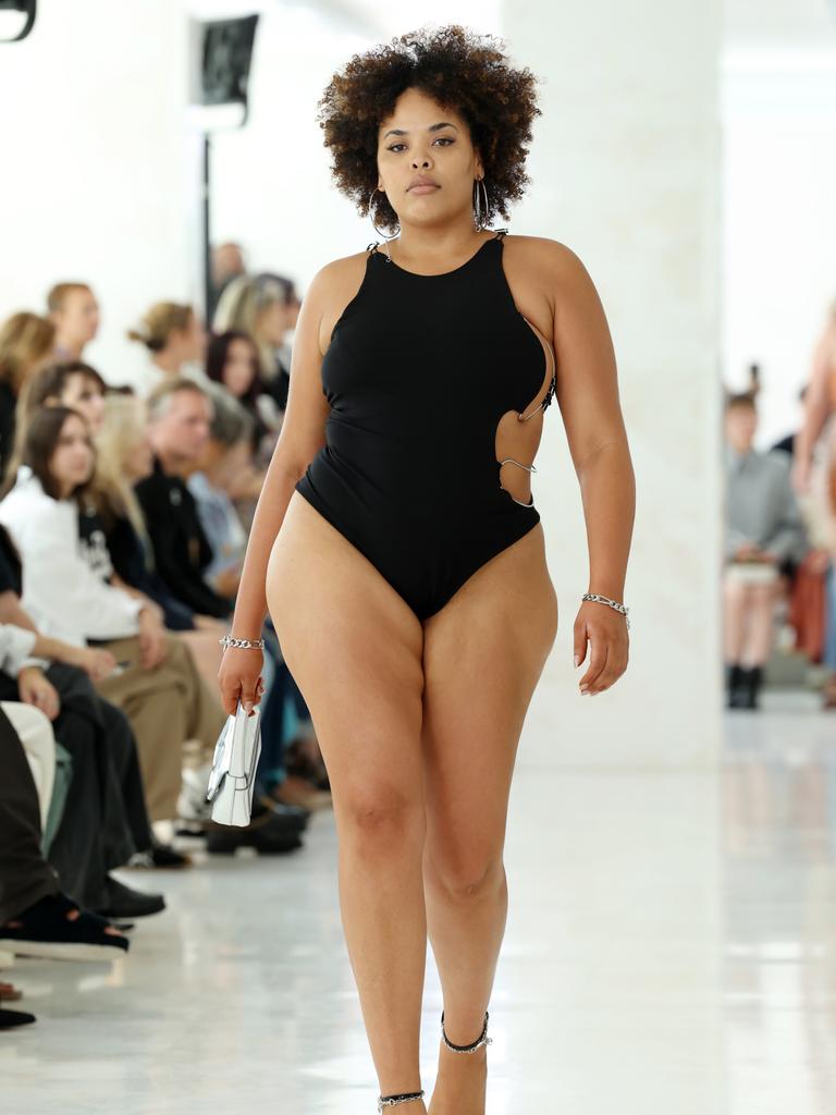 A model walks the runway at the Karoline Vitto fashion show during Milan Fashion Week. Picture: Vittorio Zunino Celotto/Getty Images