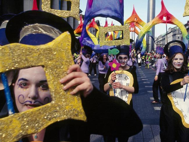 Undated : participants in the St Patrick's Day parade in Dublin, Ireland