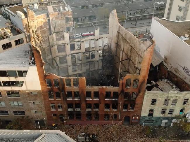 The gutted building in Surry Hills. Police are investigating the cause of the blaze. Picture: Fire and Rescue NSW