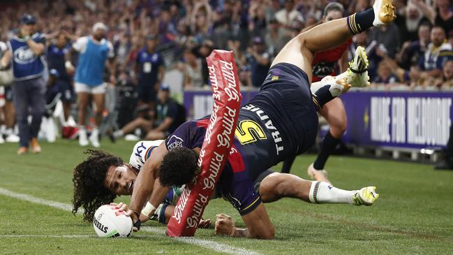 Xavier Coates’ try might be the greatest of all time. Picture: Daniel Pockett/Getty Images