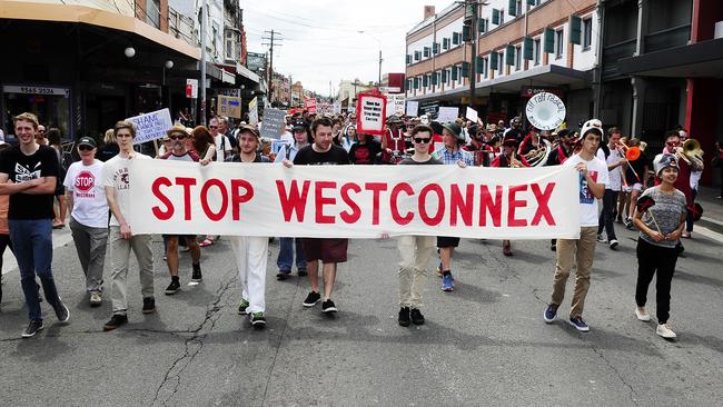 WestConnex has not been universally welcomed, particularly in Sydney's inner west where many houses have been demolished to build the road. Picture: John Appleyard