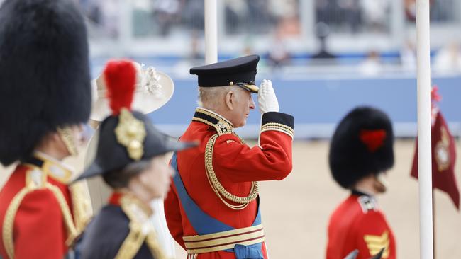 King Charles III during Trooping the Colour at Horse Guards Parade. Picture: Getty