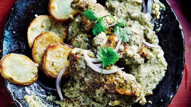 Hyderabad baked herby chicken korma. Recipe from <i>I Love India </i>by Anjum Anand.