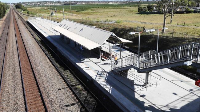 Beresfield train station in the Hunter Valley where the deadly assault occurred on December 12, 2022. Picture: NCA NewsWire / Peter Lorimer.