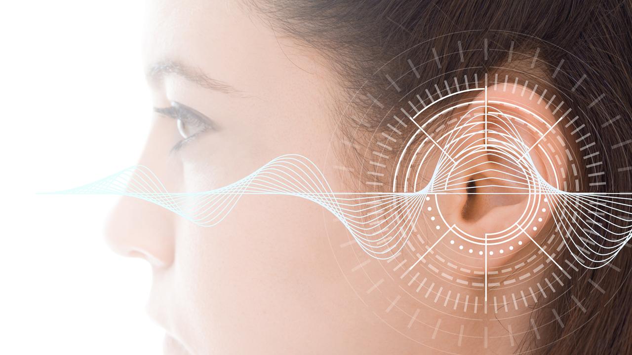 An illustration of sound waves the ear hears as sound.