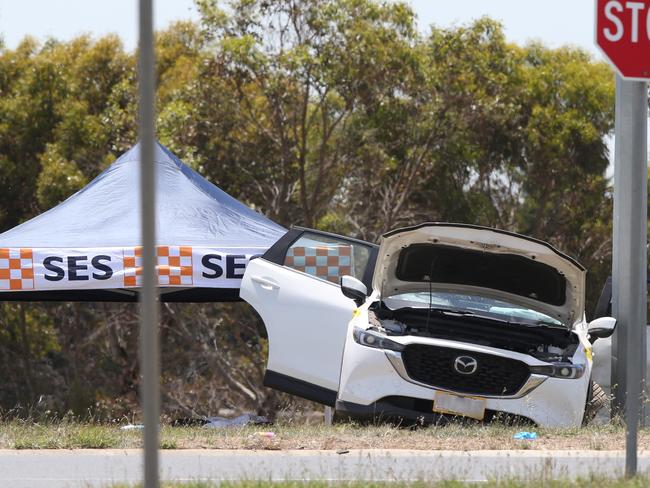 Crash on the corner of Princes Hwy and Devon Rd in Mount Moriac about 11.40am on Friday. Picture: Alan Barber