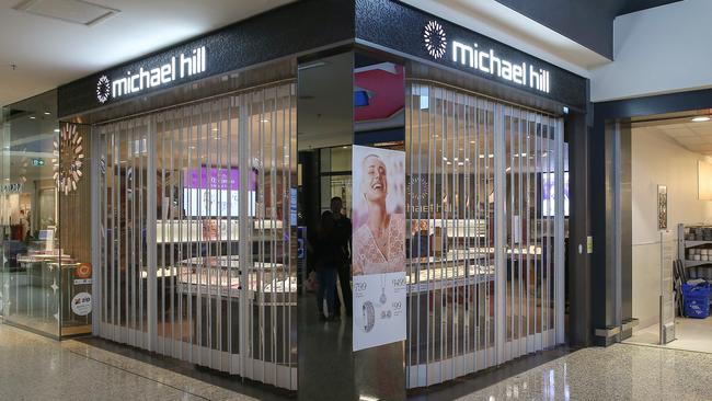 A Michael Hill store at Westfield Airport West with its shutters closed. Picture: Ian Currie