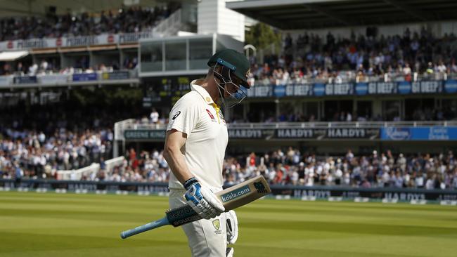 Steve Smith walks from the ground after being dismissed. Picture: Getty Images