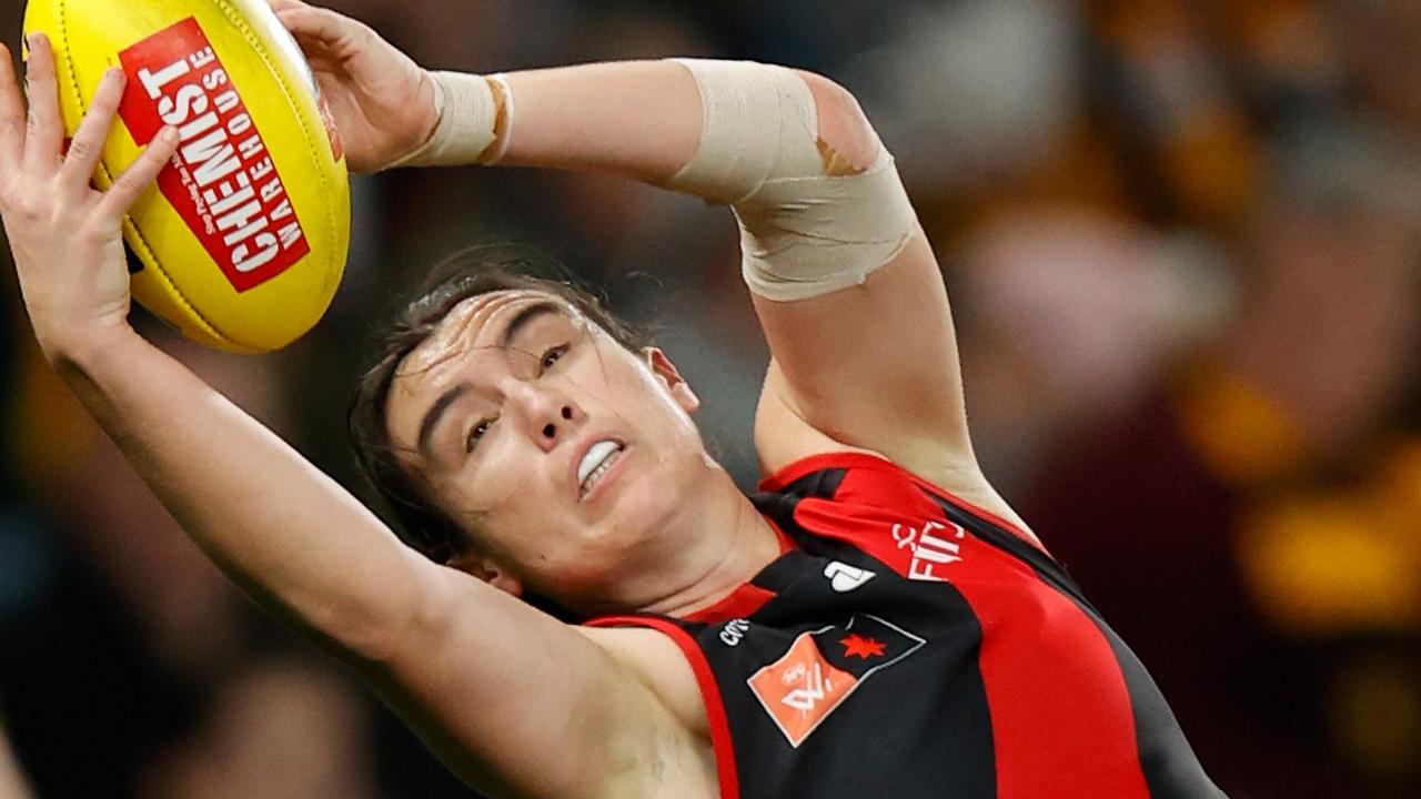 Bonnie Toogood kicked two goals in a fine debut with Essendon. Picture: Michael Willson/AFL Photos via Getty Images