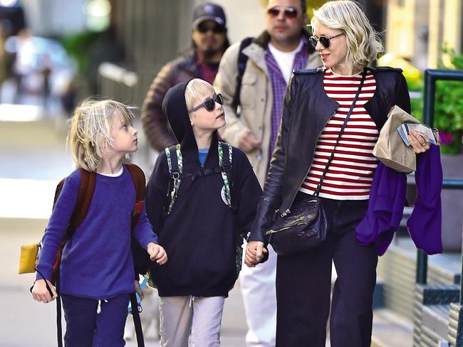 Working on the set of Gypsy means Watts is often just 20 minutes away from her two sons.