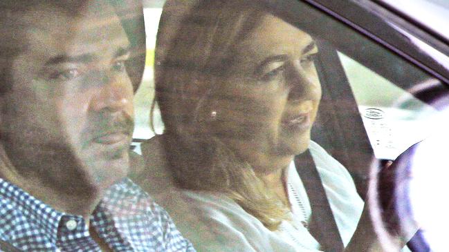 BRISBANE, AUSTRALIA - DECEMBER 11, 2023: Jon Persley and Annastacia Palaszczuk arrive at 1 William Street. Picture: Tertius Pickard