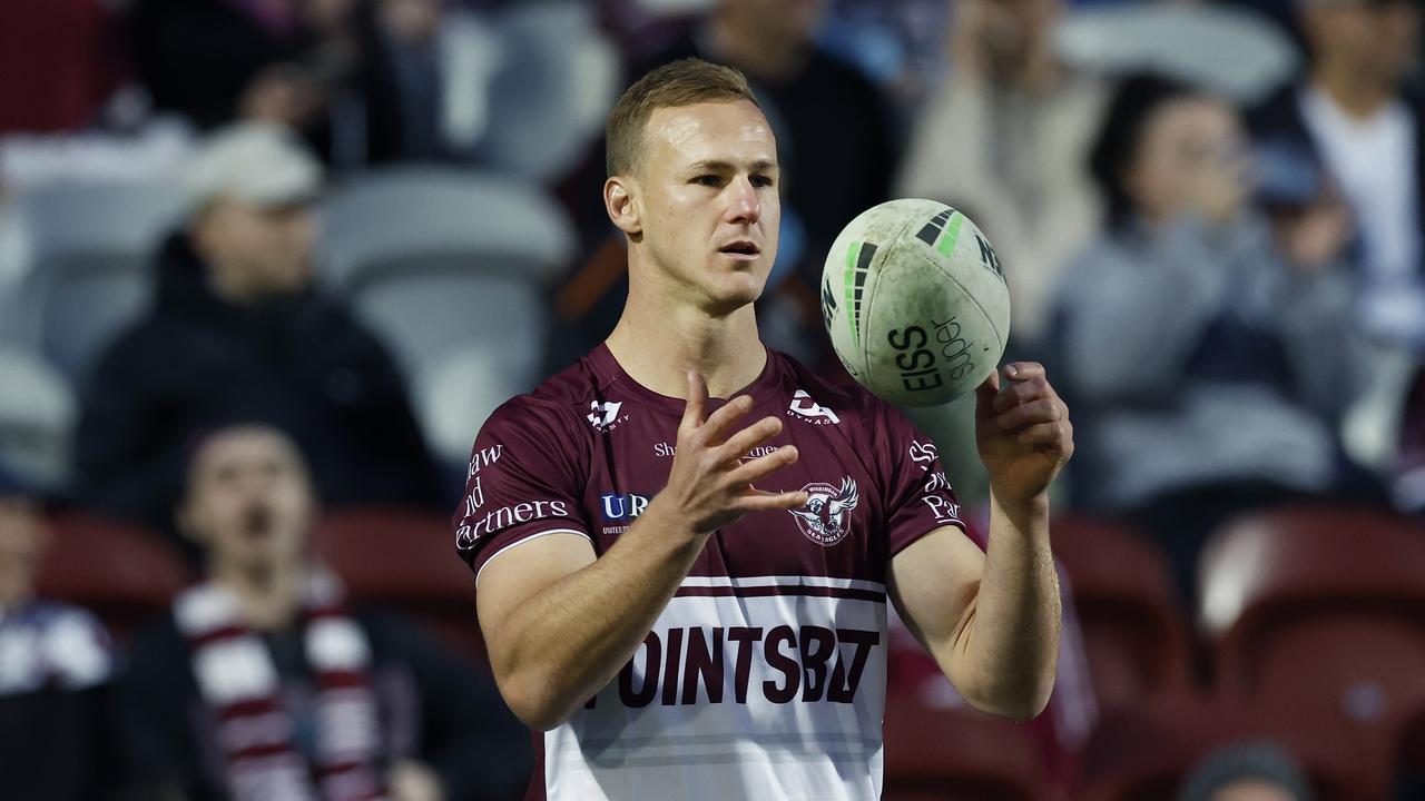 Tolutau Koula of the Manly Sea Eagles scoring a try during the round  News Photo - Getty Images