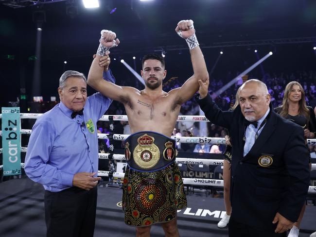 A victorious Ben Hussain. Picture: No Limit Boxing